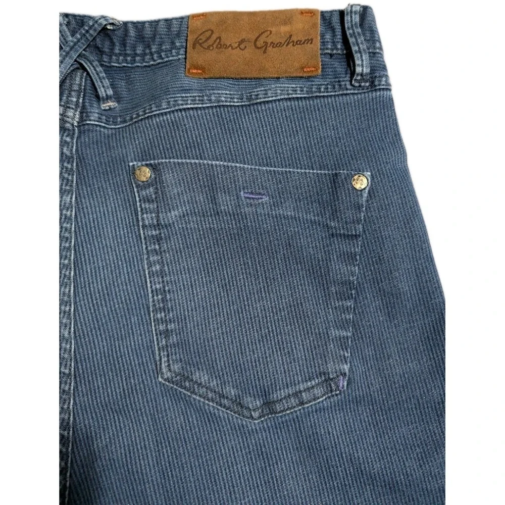 Robert Graham Tailored Kipling Jeans Mens 32x30 Blue Stretch Straight Denim